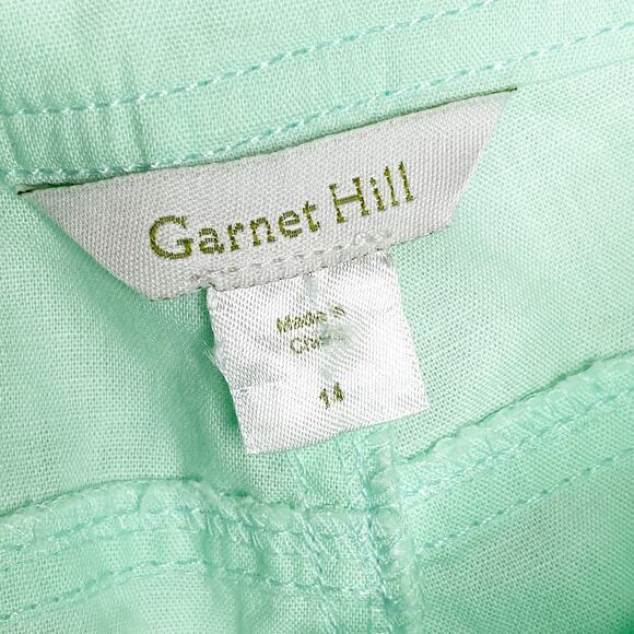 Garnet Hill Seafoam Green Cotton Casual Pants Size 14 - Picture 2 of 5